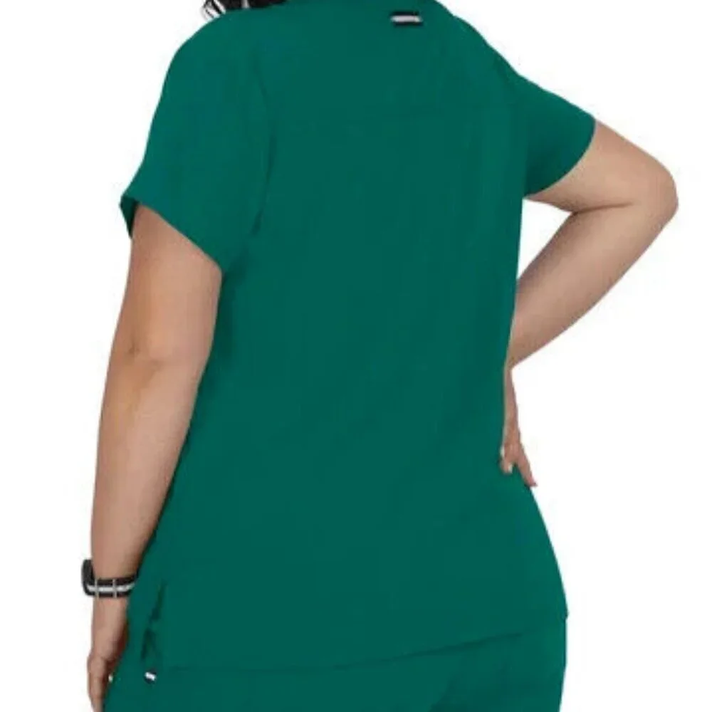 NWT koi Next Gen Hustle and Heart Women's 3-Pocket Stretch Scrub Top XS Green - Picture 3 of 8